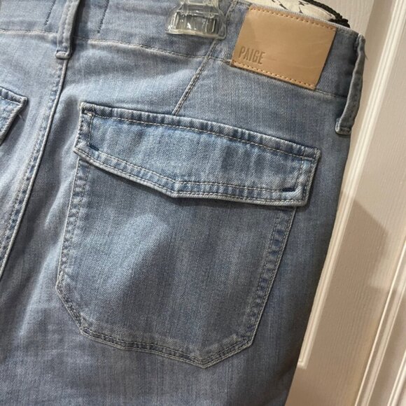 PAIGE MAYSLIE MARIENNE CROPPED DENIM JOGGER JEANS ELASTIC HEM Sz 29 AESTHETIC - Picture 9 of 11